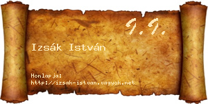 Izsák István névjegykártya