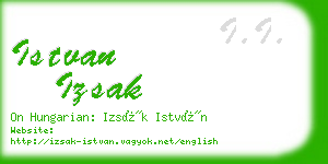 istvan izsak business card